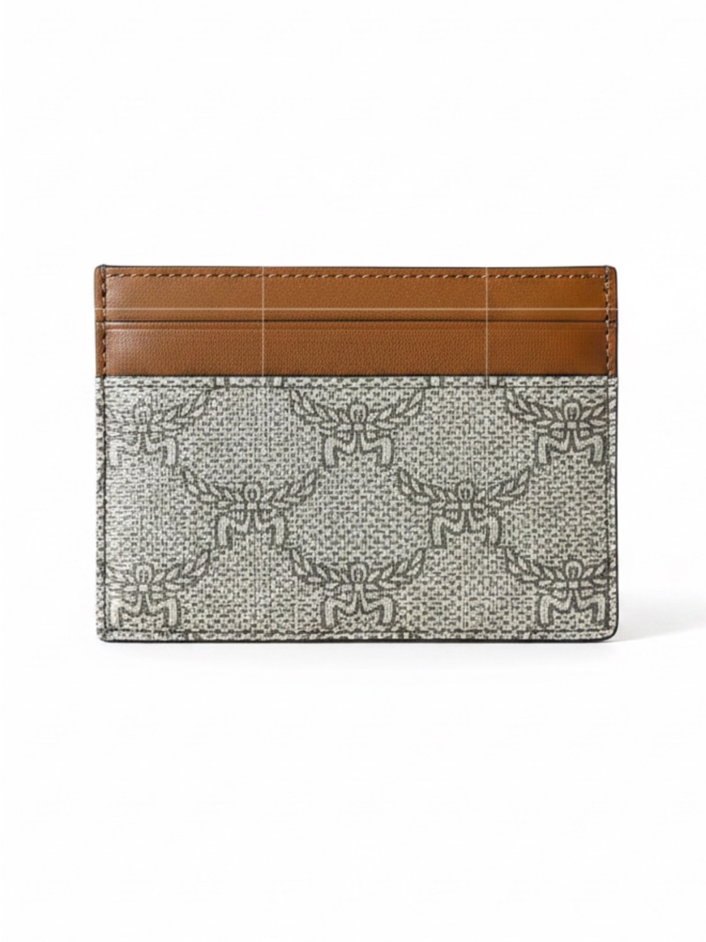MCM Himmel Lauretos Coated Canvas Card Case Oatmeal Authentic